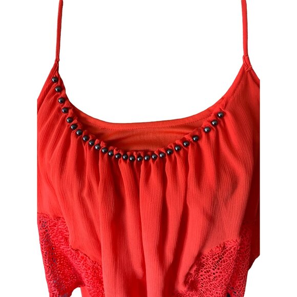 ✌️ 2/$40 ✌️ Long Bisou Bisou Orange Maxi Dress with Adjustable Straps sz 8 - Picture 2 of 8